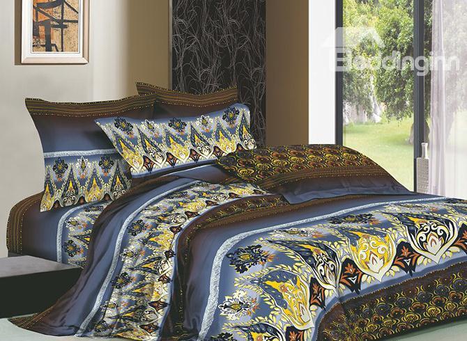 Unique Colorful Pattern 4 Piece Cotton Bedding Sets With Active Printing 10486334)