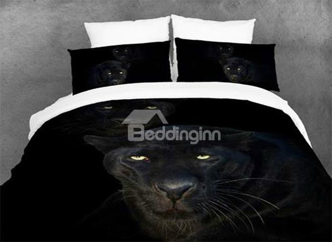 August Black Panther Print 4 Piece Bedding Sets/Duvet Duvet Cover Sets