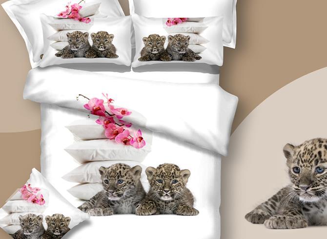 New Arrival Two Cute Baby Tigers Print 3d Bedding Sets