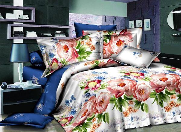 Fairy Tale Flower Print 4-Piece Polyester Duvet Cover Sets