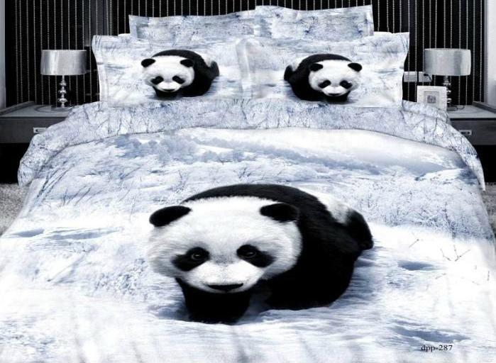 High Quality Cute Panda Print 4 Piece Bedding Sets