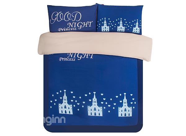 Castle In Night Print 3-Piece Skincare Duvet Cover Sets